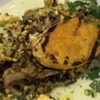 Green Curry Bowl · Vegetarian. Grilled butternut squash, mushroom, toasted quinoa, green curry coconut sauce, c...