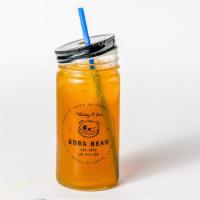 Honey Green Tea In Mason Jar · Honey with original milk tea.