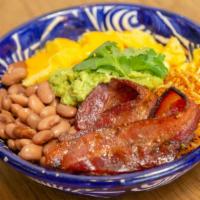 Burrito Bowl · When you don't want gluten but you do want a bowl full of breakfast! Bacon, avocado, scrambl...