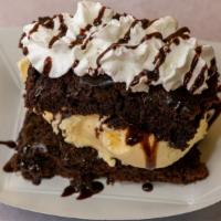 Brownie Ice Cream Sandwich · Brownie and 3 Scoop of Vanilla Ice Cream. 
We Bake Fresh Brownies everyday.
