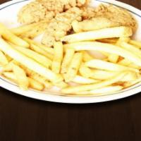 Chicken Tenders & Fries · Five chicken tenders and fries.