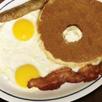 Senior Wise Triple 2'S · Two eggs, two pancakes and choice of two bacon or two sausage links.