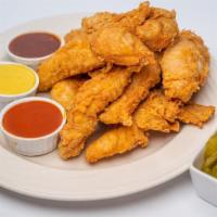 30 Strips · Original or Nashville hot style served with pickles on the side and choice of four dipping s...