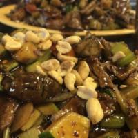 Kung Pao Beef Over Steamed Rice  · Spicy Hot!