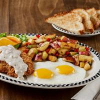 Bear Paw Chicken Fried Steak · Tender beef, breaded then deep-fried & smothered in our own country gravy..