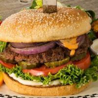 Bob'S Big Bear Burger · A 10 oz. all beef patty is specially seasoned and served with grilled onions, tomato, dill p...