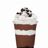 Chocolate Pudding Parfait · Chocolate Pudding with Oreo Cookie Crumbles, and Whipped Topping