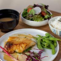 Miso Cod Entrée  · Included green salad, rice, miso soup, edamame, and miso marinated cod
