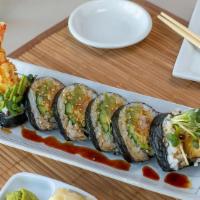 Shrimp Tempura Roll · Shrimp tempura, cucumber, and avocado roll TOPPING : - SAUCE : eel sauce