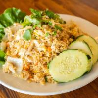 Garlic Crab Fried Rice · Gluten free. White crab meat lightly stir fried with egg, roasted garlic served with and fre...
