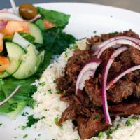 Beef Shawerma · Slowly oven toasted and thinly sliced beef, lightly spiced and oh so tender. Served with ric...