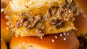 Sliders · (3) mini burgers made from Angus Chuck topped with American cheese, bacon, secret sauce on m...