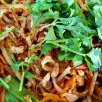 Pad Thai · rice noodles, egg, green onion, carrot, cilantro, bean sprouts, fresh tamarind, peanuts