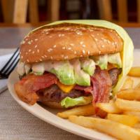 Assa Burger · Served with 1/3 lb. all beef patty 1000 island dressing onions lettuce tomato pickle avocado...