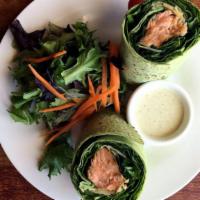 Grilled Salmon Wrap · kale, shaved parmesan and Caesar dressing