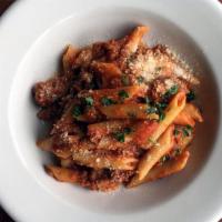 Penne Bolognese · homemade meat sauce and parmigiano reggiano