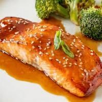 Salmon Teriyaki Special · Comes with rice, salad, 4 piece snow crab roll, mix tempura. No substitutions.