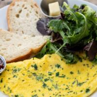 Omelettes · Served with Mixed Greens Salad & Toast
