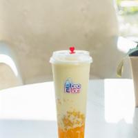 Mango Lover · Mango Smoothie with mango boba and mango chunks