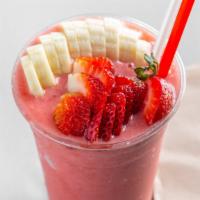 Strawberry Banana Smoothie · Contains milk. Strawberry and banana.