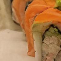 Alaskan Roll · In CA roll top with avocado, salmon, and sesame sauce.