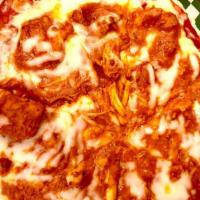 Ctm Naan Pizza · Chicken Tikka Masala, Mozzarella Cheese and Basil Pizza Sauce