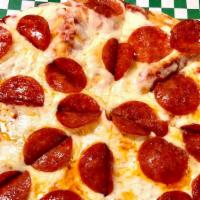 Pepperoni Naan Pizza · Pepperoni, Mozzarella Cheese and Basil Pizza Sauce