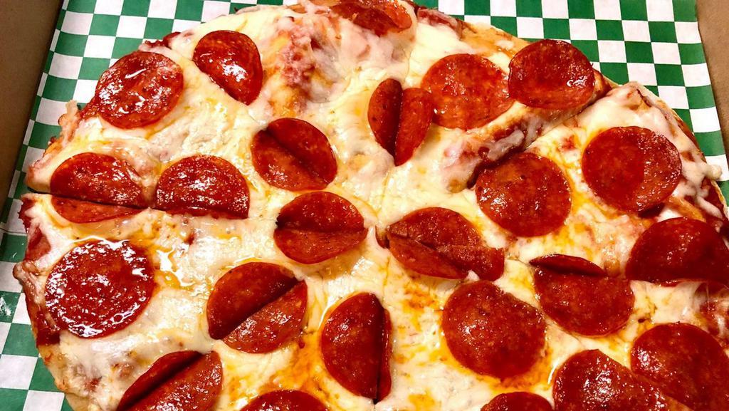 Pepperoni Naan Pizza · Pepperoni, Mozzarella Cheese and Basil Pizza Sauce