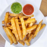 Pakora Fries · Chickpea-Battered Fries served with Dips (Vegan)