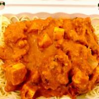 Veggie Tikka Masala Over Noodles · Veggie Tikka Masala served over Noodles