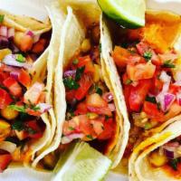 Mix And Match (2 & 2) · 4 Street Tacos of your choice with Chickpea Curry, Pico De Gallo and served on Corn Tortillas