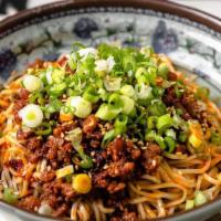 Dan Dan Noodle · (担担面) Spicy or nonspicy. Dry noodles with green onion, garlic, minced pork, and secret sauce...