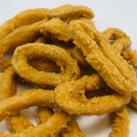 Fried Calamari · selection of sauce will be used to coat with the food item.  Sauce can not put at the side.