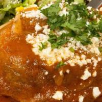 Mamas Chile Relleno · Cheese, steak or shrimp. Stuffed green chili pasilla rolled in flour and beaten eggs. Then p...