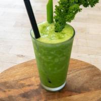 Green Monster · Kale, spinach, green apple, celery, banana, tart yogurt, coconut water, or acai juice.