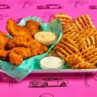 Six Piece Crispy Tender Combo · Six Crispy Tenders with choice of 1 flavor, regular fries, 1 dip and a drink.