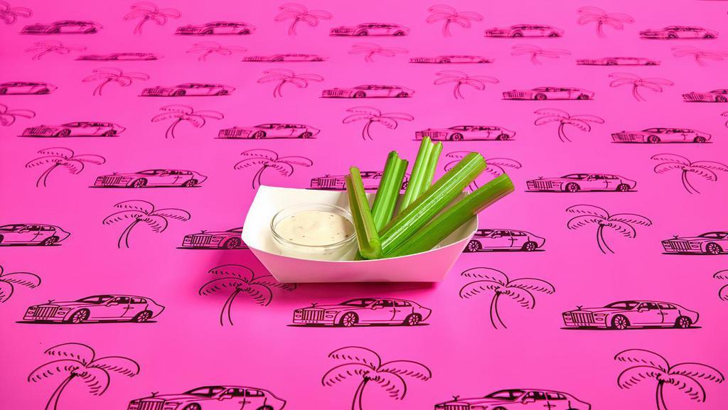 Extra Celery · Add an additional serving of classic crisp celery. Served with a choice of I Ain't Regular Ranch or Baby, You Smart Blue Cheese.