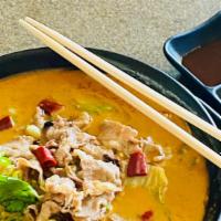 Hot Pot Bowl · Spicy or Non-Spicy soup base with one protein to your choice, three vegetables, and Glass No...