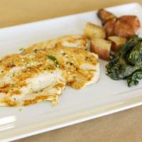 Petto Di Pollo Alla Griglia · Most popular. Grilled chicken breast. Served with spinach and roasted potatoes.