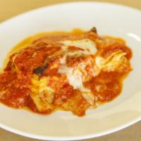Lasagna Napoletana · Most popular. Homemade with ground beef, tomato sauce, mozzarella, and ricotta cheese.