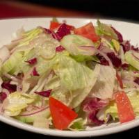House Salad · Green Leaf, Iceberg, cucumber, Endive, Radicchio, Red Onion, Fennel, Roma Tomato, House Vina...