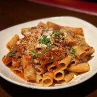 Rigatoni Bolognese · Ground Beef, Pork and Veal, San Marzano Tomatoes, Herbs