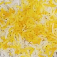 Basmati Rice · Highly aromatic basmati rice flavored with saffron.