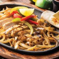 Border'S Best Lunch Fajitas · A lunch-size portion of mesquite-grilled chicken or steak served with hand-pressed flour tor...