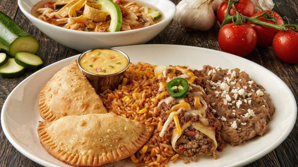 Create Your Own Combo - Pick 3 · Choose any three. Served with Mexican rice and choice of beans.