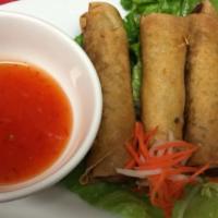 Egg Rolls - ( 4 Pieces ) · Pork, taro, carrots, cabbage and bean thread noodles roll in fresh rice paper served with sw...