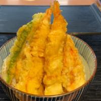 Shrimp Tempura Bowl · Shrimp Tempura, Sweet Potato Tempura, Carrot Tempura, Green Bean Tempura, white rice, Tendon...