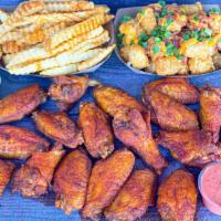 Wings 20 Pc Combo · 20 wings, can choose up to two flavors ,2 sides , 2 sauces, and 2 drinks.