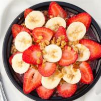 Original Acai Bowl · Strawberries, bananas, almond granola, and agave nectar.