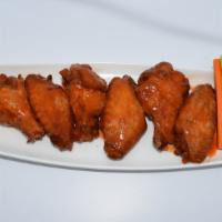 Franks Red Hot Buffalo Wings · Jumbo wings marinated overnight, slow cooked, then deep fried golden brown and tossed in Fra...